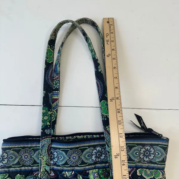 Vera Bradley Tote‎ Bag Quilted Floral Lightweight Travel Carry On Green - Image 10