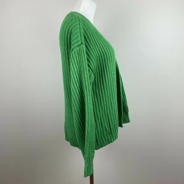 Code X Mode Cardigan Sweater S Chunky Knit Green Open Oversized‎ New - Image 4