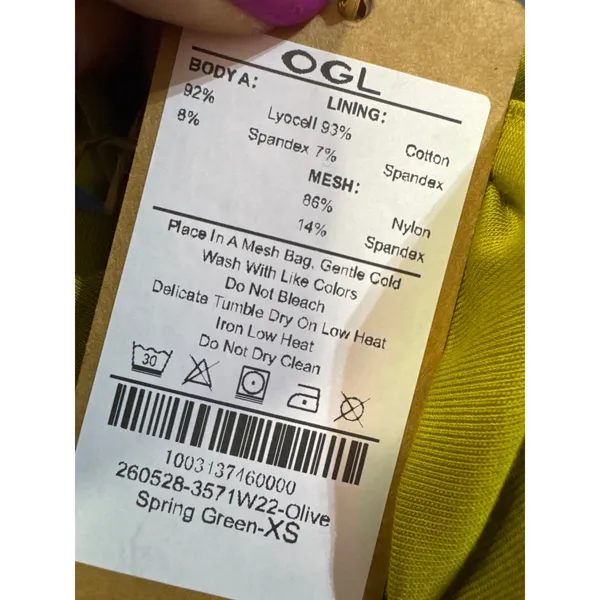 OGL Halter Neck Banded Hem Bra Tank Top Olive Green Size XS Built-In Pads - Image 11