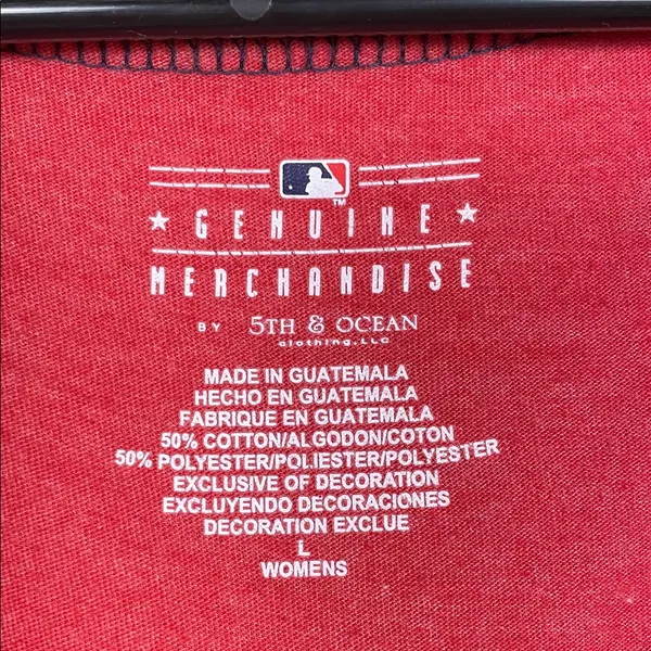 5th & Ocean Women’s MLB Cardinals Baseball Graphic Print Red Short Sleeve Shirt - Image 7