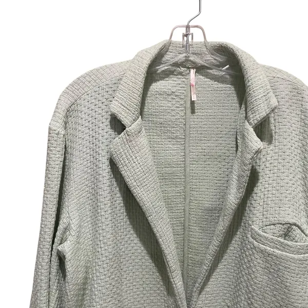 Free People Woven Textured Button Front Jacket Light Green Womens Size Medium - Image 3