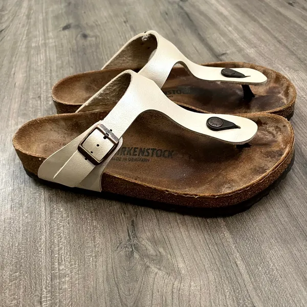 Birkenstock Sandals Gizeh Pearl White Thong Womens 39 US 8-8.5 - Image 3