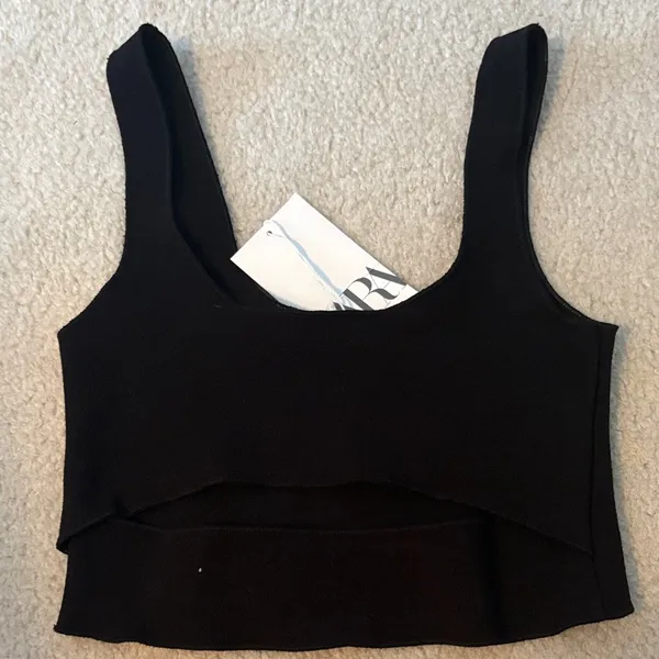 Black Zara Cutout Crop Top - Image 2