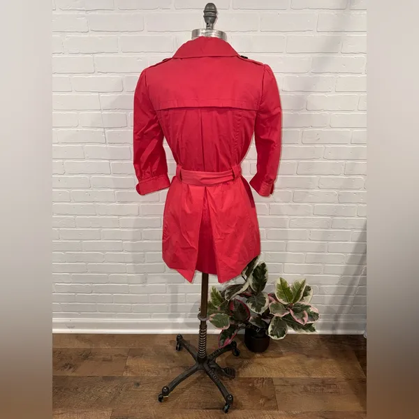 Banana Republic Pink Y2K Style Belted Trench Coat - Image 7