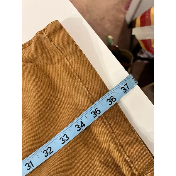 Old Navy Camel Tan Extra High Rise Cropped Wide Leg Comfy Pants Size 8 - Image 11