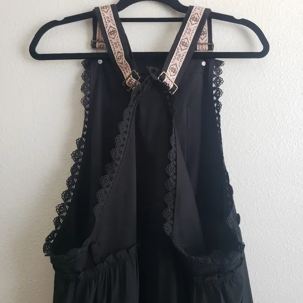 Free People Feel The Beat Overall Maxi Dress Lace Bohemian - Image 7