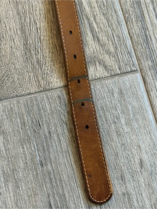 Vintage Y2K Gap Brown Leather Belt Brass Women's Small Distressed - Image 5
