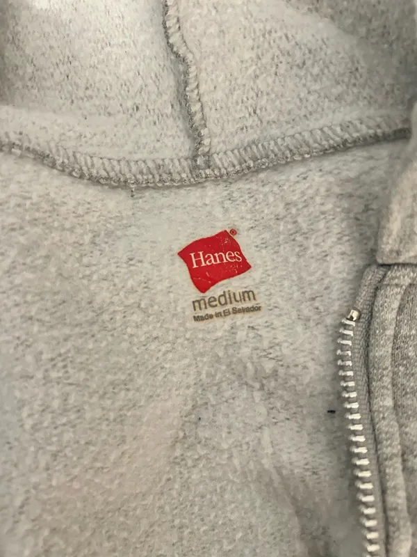 Hanes Zip-Up Hoodie Grey - Image 3