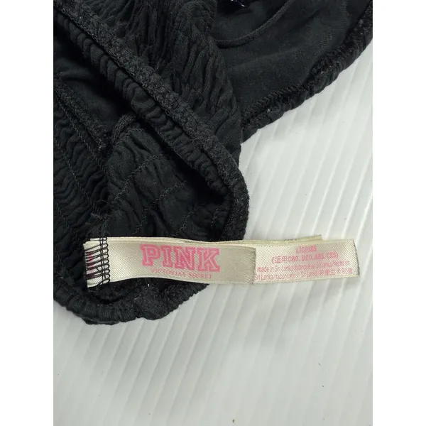 Pink Victorias Secret Strappy Crossback Lined Bralette Crop Top L‎ Black - Image 3