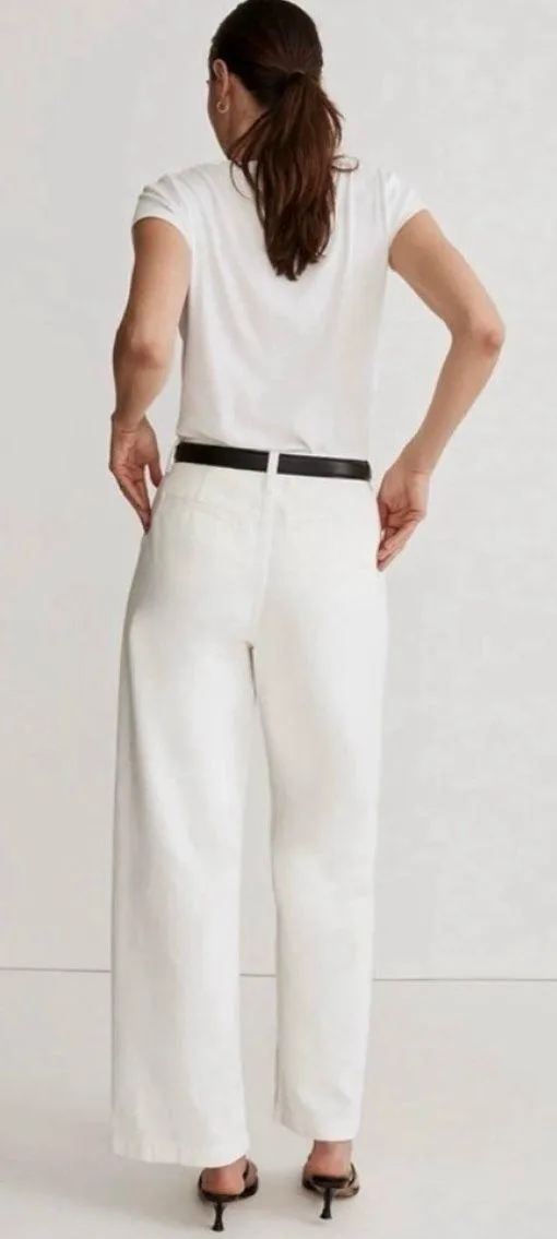 Madewell Jeans The Harlow Wide-Leg Baggy Straight in Tile White 33 NWT New - Image 2
