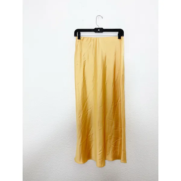 NWT Zara Yellow Marigold Satin Midi Skirt Size Small Pullon Bias Cut 8160/399 - Image 12