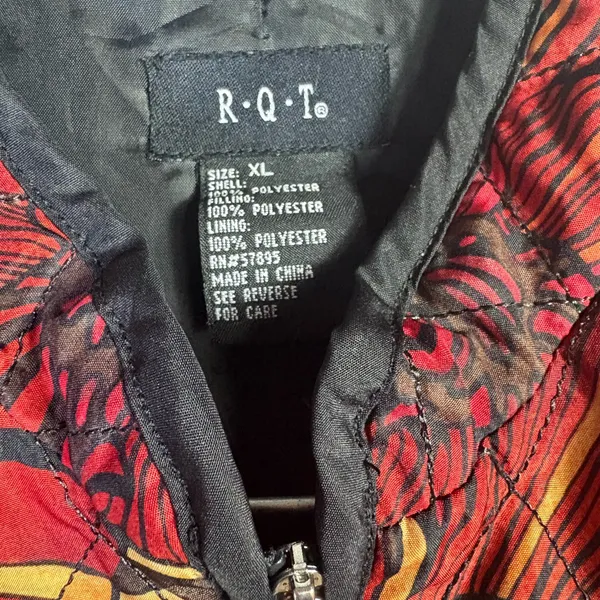 RQT Women's Sz XL Multicolored Quilted Full Zip Up Puffer Jacket - Image 2
