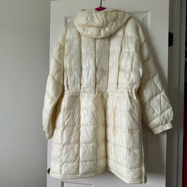 Free People Movement Patricia Packable Poncho Puffer Coat Drawstring White Large - Image 4