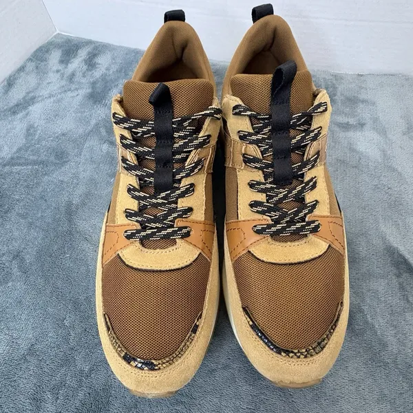 ZARA Chunky Platform Sneakers Brown Tan Size 41/ US 10 Trendy - Image 8
