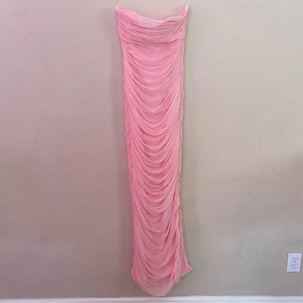 House of CB “Sofia” Fairy Pink Mesh Maxi‎ Dress strapless NWOT like fornarina XL - Image 6