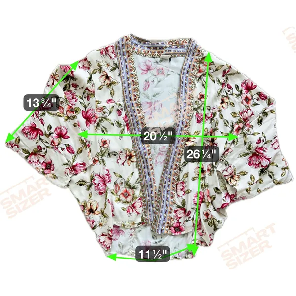 Anthropologie Idalia‎ Floral Jacket Kimono OS One Size Women's Blouse Top Shirt - Image 7