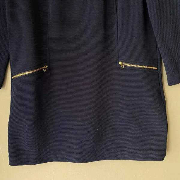 Anthropologie Boden sz‎ 6 blue ribbed cotton mod top - Image 3