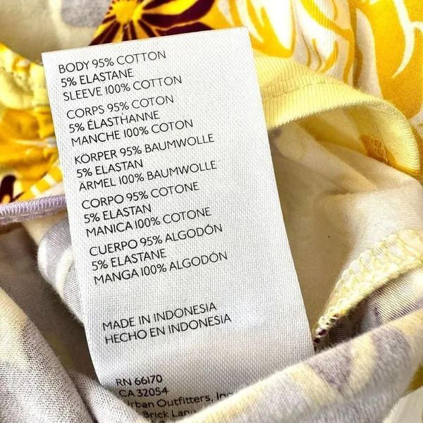 Maeve Anthropologie cinched yellow floral flutter sleeve tie top - Image 9