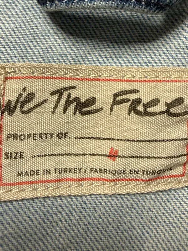 Free People We The Free Your Dad's Distressed Denim Jean Jacket Women's Medium - Image 16