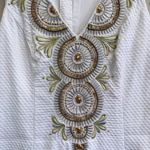 Lilly Pulitzer Gabby Shift Dress Womens 0 Resort White Seersucker‎ Bridal Preppy - Image 7
