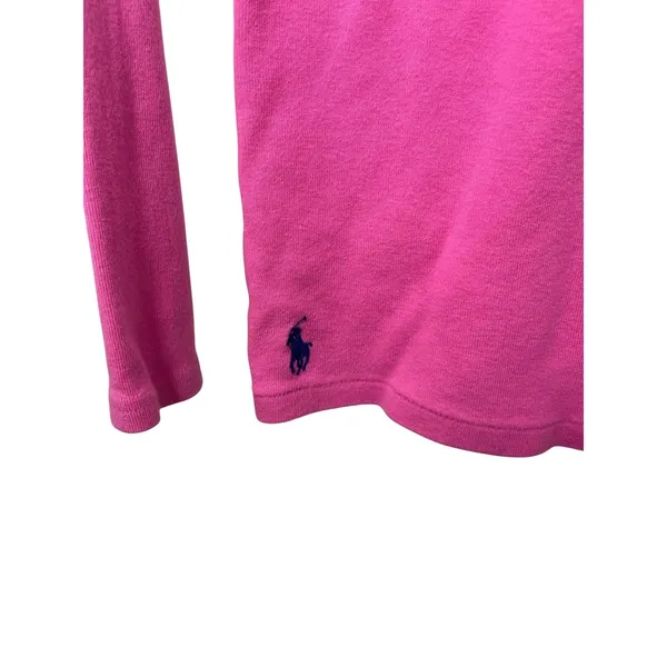 Ralph Lauren Sport V-Neck Top Pink Pony Medium Long Sleeve Old Money Women’s - Image 2