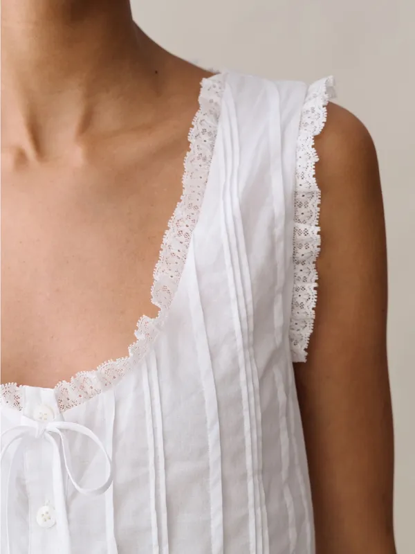 NWT Sorella Vanya Cotton Top size XS white lace tank - Image 5
