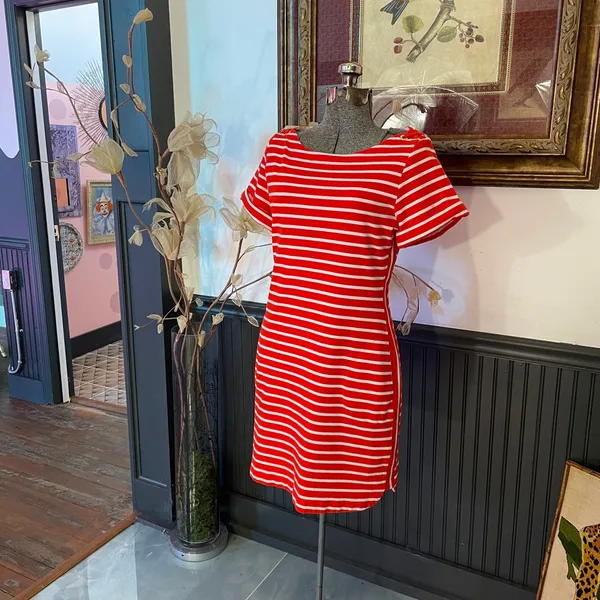 Tommy Bahama Jovanna Orange Stripe Lace-Up Shoulder Knit Dress Sz S 💚🎀 - Image 6
