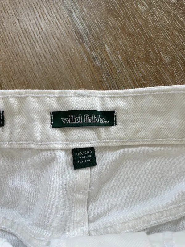 Wild Fable White Denim Shorts High-Rise - Image 3