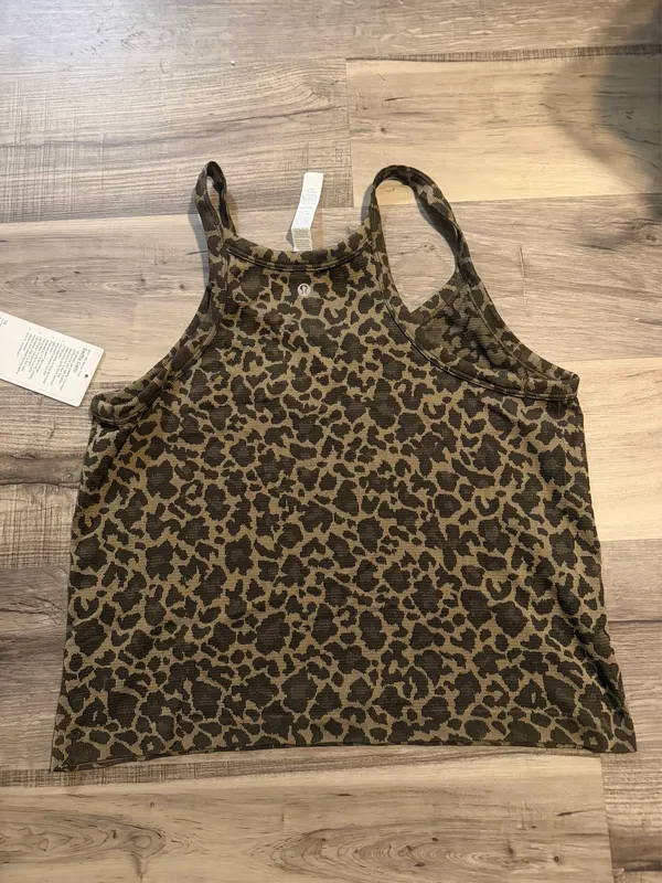Lululemon Swiftly Cami Mesh Leopard/Night Brown 14 NWT - Image 4