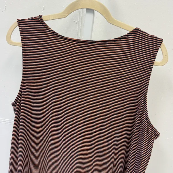 Long Tall Sally Womens Sleeveless Striped Tunic Top Navy Orange Size L CA55271 - Image 5