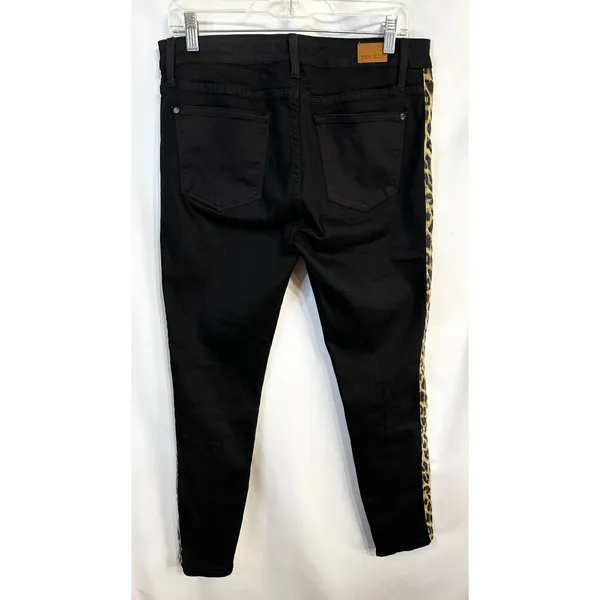 Judy Blue Size 13/31 Jeans Black Skinny Jegging Leopard Stripe Mid Rise 1655‎ - Image 6