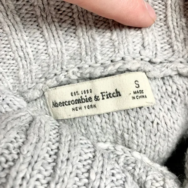 Abercrombie & Fitch Cowl Neck Sweater Dress Womens Size S Grey Knit Cotton Blend - Image 10