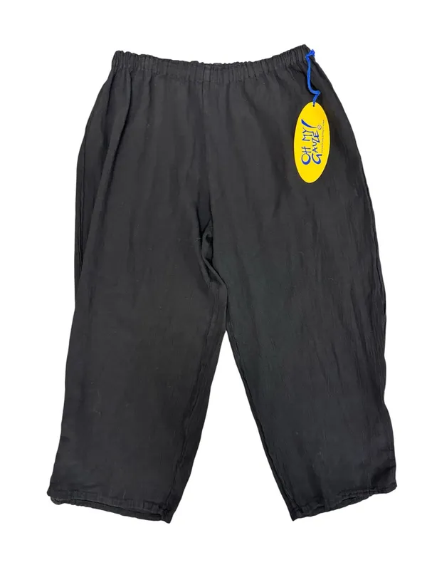 Oh My Gauze Cloud Cotton Cropped Pull On Cutout Pants Black 2 L/XL 12-14 NEW - Image 4
