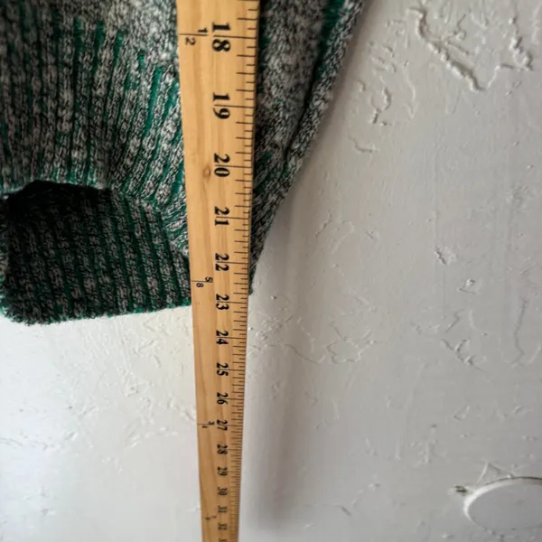 Vintage 80s‎ Glamour Knit Sweater Vest Green Gray Abstract Made in USA M - Image 6