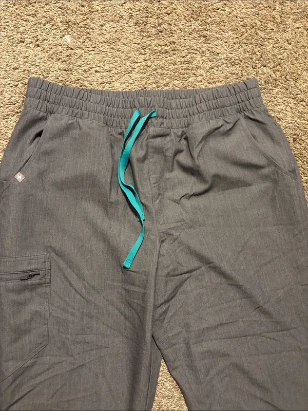 Figs Women's Graphite Gray Zamora‎ Ruched Waist Jogger Scrub Pants XL Petite - Image 4