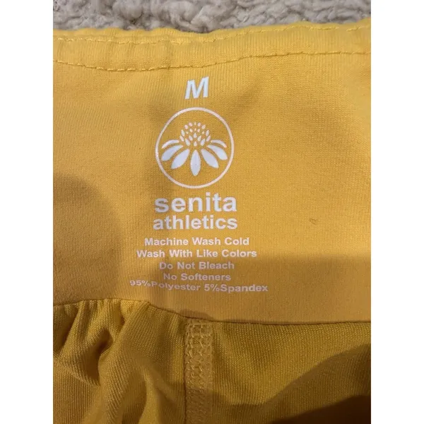 Senita Athletics Women's Yellow Athletic Gym Running Shorts Size Medium - Image 6