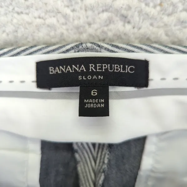 Banana Republic Sloan Striped Ankle Pants Women‎ Size 6 Cotton Stretch Preppy - Image 7