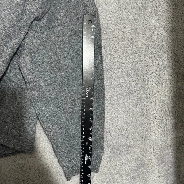 Calvin Klein Sweatshirt Womens XL Gray Logo Pullover Relaxed‎ Cropped Crewneck - Image 4