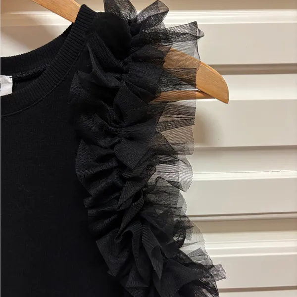 &merci Black Ruffle Sleeve Tank - Image 2