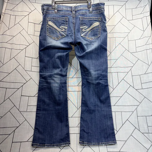 Stetson Bootcut Jeans Size 18‎ Regular Blue Denim Embroidered Pockets Western - Image 2