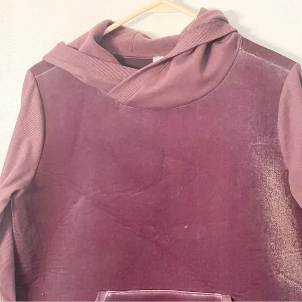 ALO YOGA Size XS Purple‎ Aloluxe Velour Hoodie Hooded Sweatshirt Pullover - Image 2