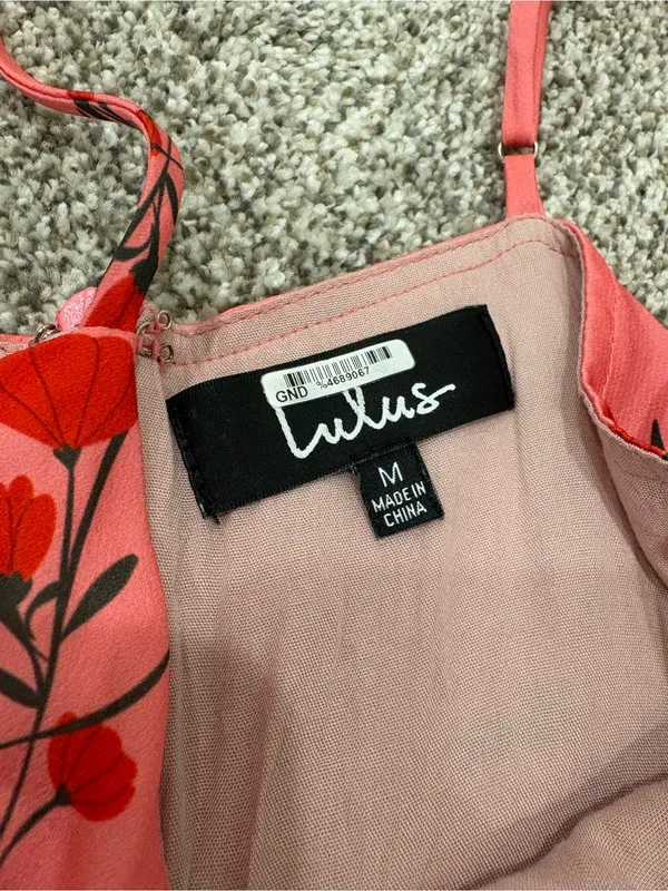 Lulu's Coral Pink Floral Satin Slip Dress - Image 7