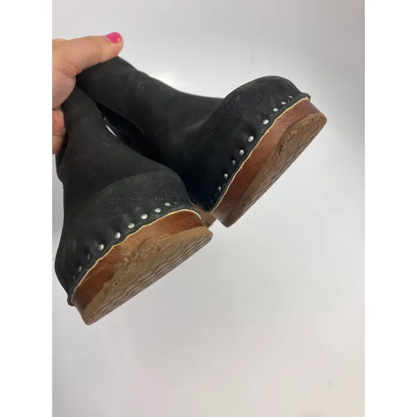 Troentorp black leather ankle Boots Women 38 Black Good Studded Clog casual - Image 3