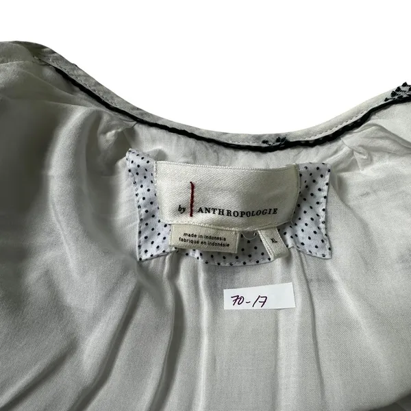 Anthropologie White/Blue Marcie Lined With Pockets Dress Women's Size XL | 70-17 - Image 4