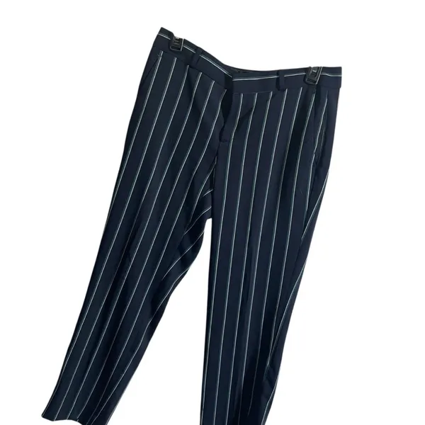 Banana Republic Women’s Striped Navy Trousers Size 2 Made In‎ Jordan - Image 2