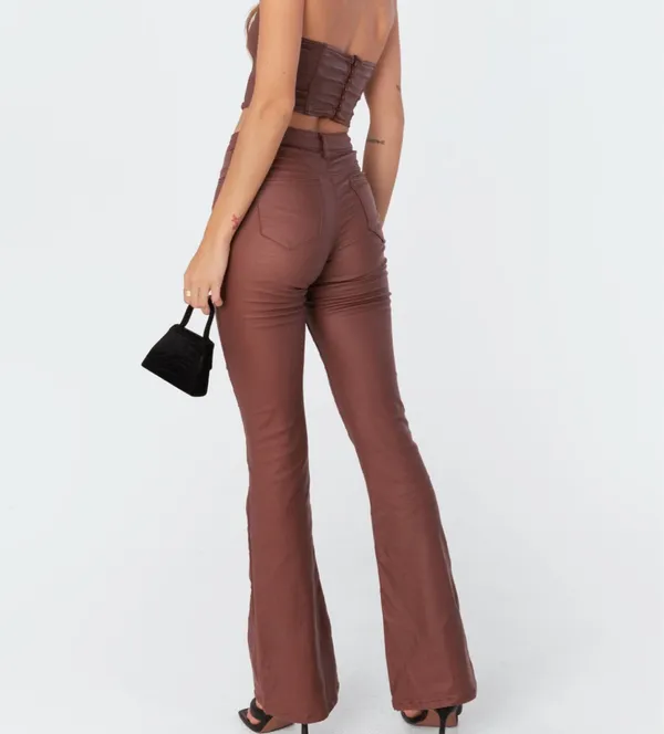 Edikted Faux Leather Pants - Image 4
