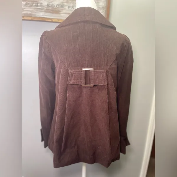Black Rivet Women's Brown Corduroy A-Line Swing Coat Size Small‎ - Image 3
