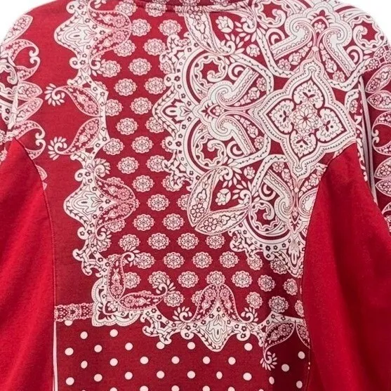 Susan Graver Quarter Zip‎ Red 1X - Image 6