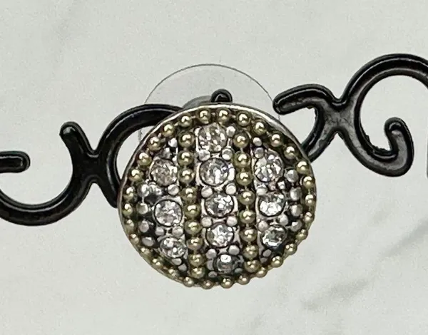 Chico's Rhinestone Studded Stud Earrings Pierced Pair - Image 4