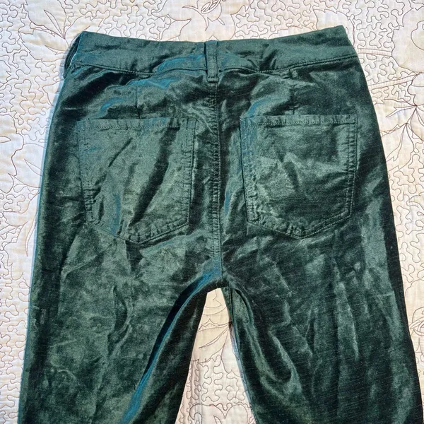Free People High Time Velvet Kick Flare Pants Jewel Green Sz 27 💛 - Image 6